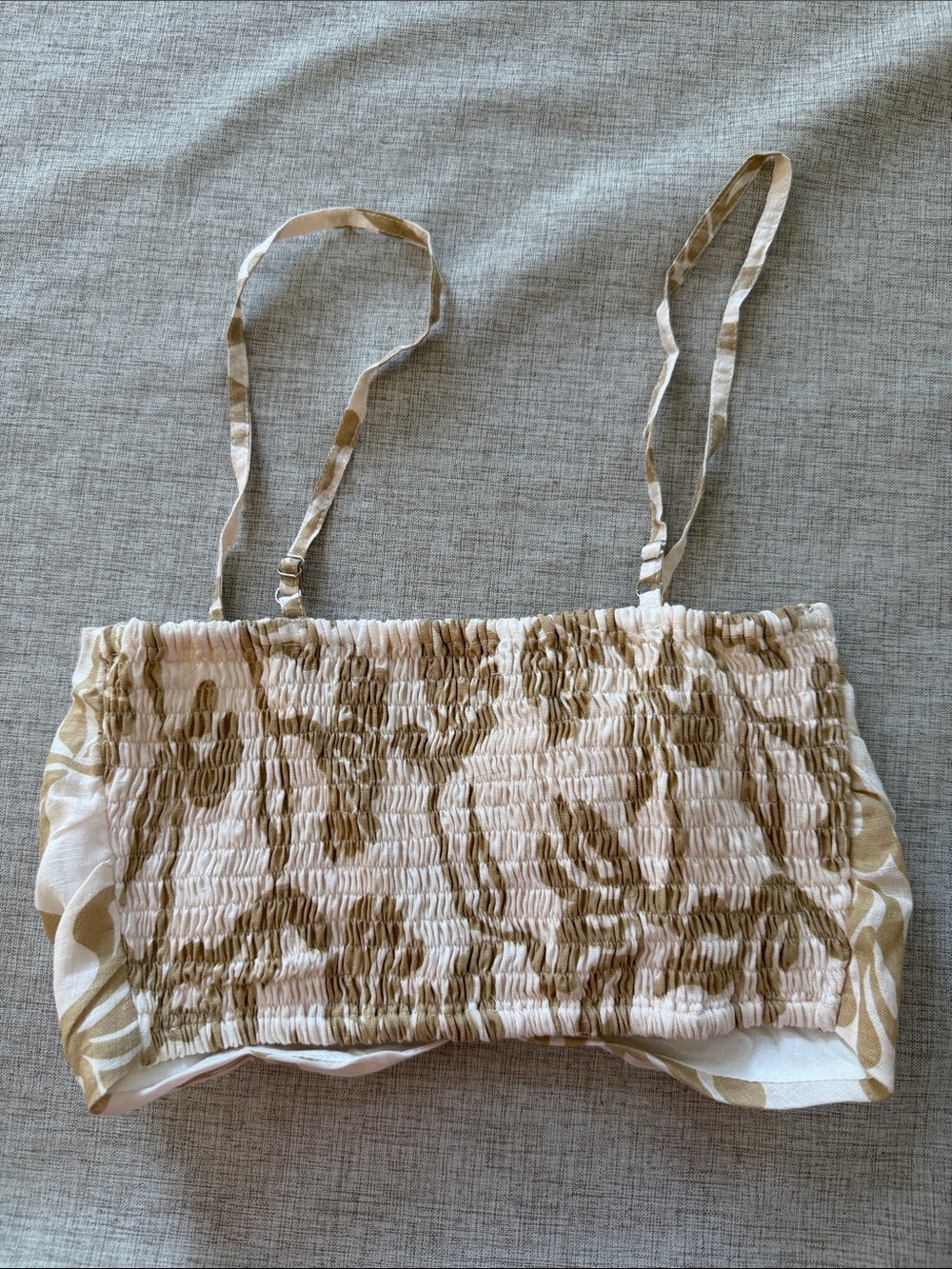 Faithfull the Brand 100% Linen Liberta Crop Top in Ensola Print Women’s Small - Picture 4 of 9